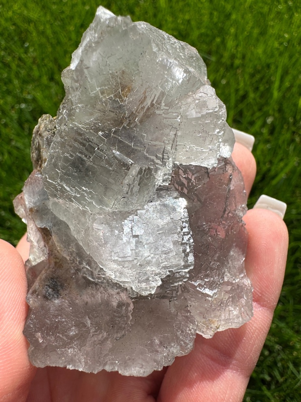 Clear Rough Amazing Step Fluorite Crystal Chunk